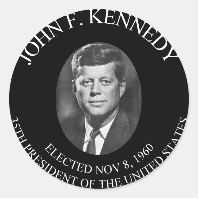 ADESIVO REDONDO JOHN F. KENNEDY MOEDA PRESIDENCIAL ............... (Frente)