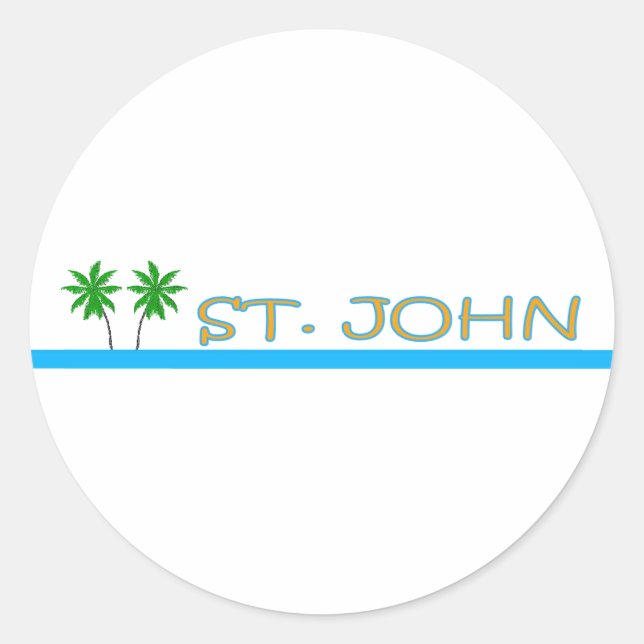 Adesivo Redondo John, Ilhas Virgens dos EUA (Frente)