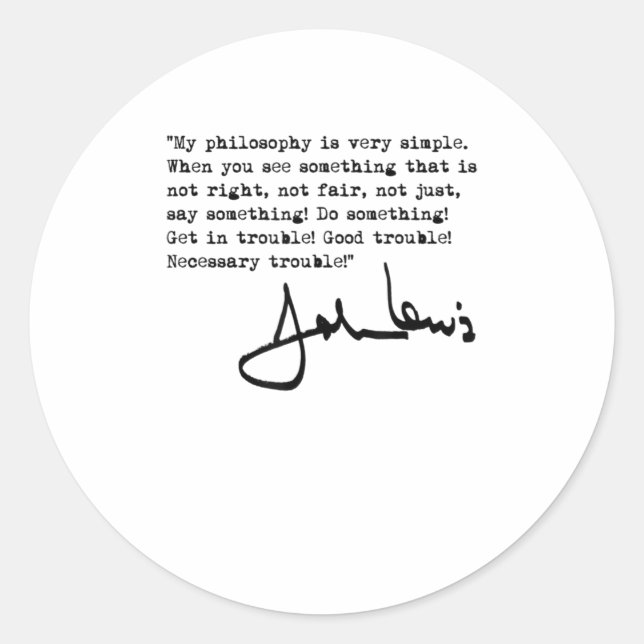 Adesivo Redondo John Lewis entra em Trouble Black TShirt (Frente)