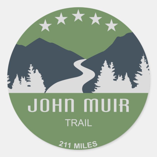 Adesivo Redondo John Muir Trail (Frente)