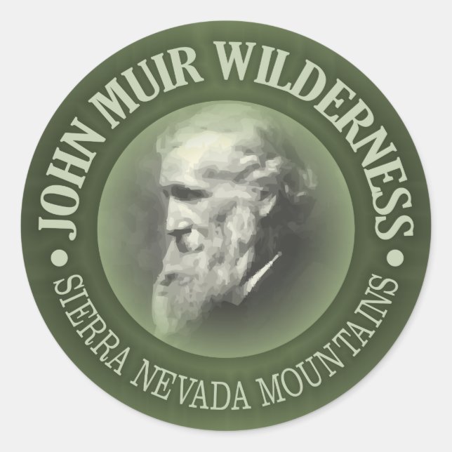 Adesivo Redondo John Muir Wilderness (Frente)