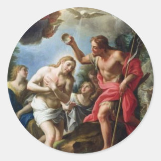 Adesivo Redondo John-o-batista-batizante-Cristo-por-Trevisani