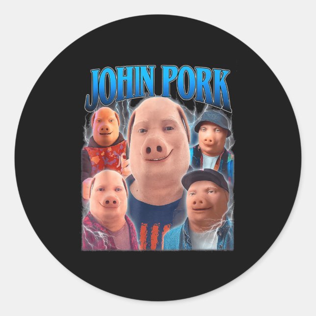 Adesivo Redondo John Rk Meme Humor Men Women  (Frente)