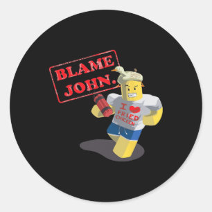 Adesivo Redondo John Shedletsky Eu Amo Frango Frito Eu Sou O Nasci