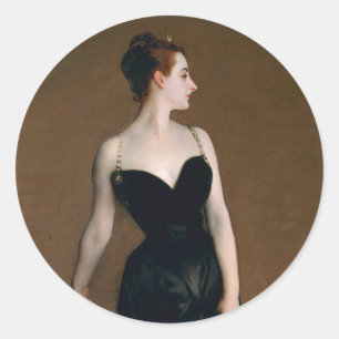Adesivo Redondo John Singer Sargent Madame X Retrato Clássico