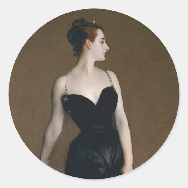 Adesivo Redondo John Singer Sargent Madame X Retrato Clássico (Frente)