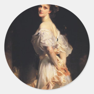 Adesivo Redondo John Singer Sargent - Nancy Astor