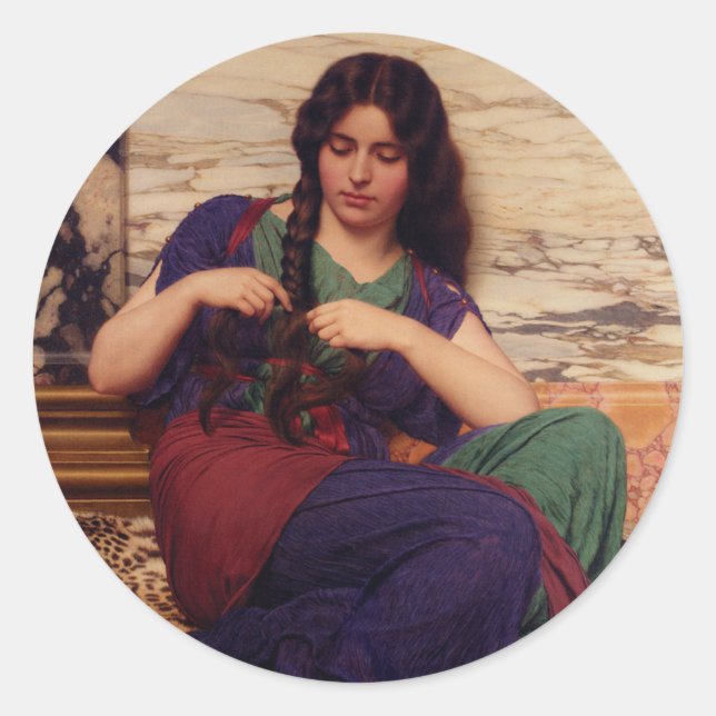 Adesivo Redondo John William Godward Classic Round Sticker (Frente)
