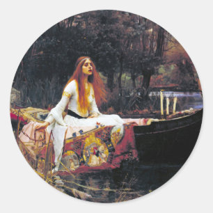Adesivo Redondo John William Waterhouse A Senhora De Shalott