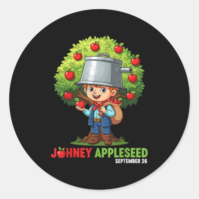 Adesivo Redondo Johnny Appleseed Dia 26 de setembro _1 (Frente)