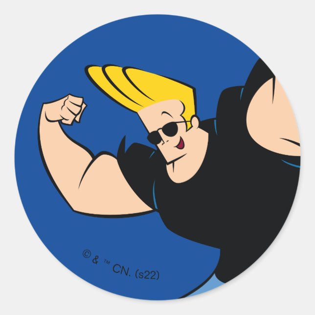 Adesivo Redondo Johnny Bravo Iconic Pose (Frente)