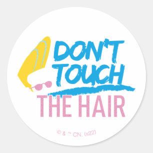 Adesivo Redondo Johnny Bravo - Não Toque na Grafia do Cabelo