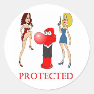 Adesivo Redondo Johnny Condom Protegido