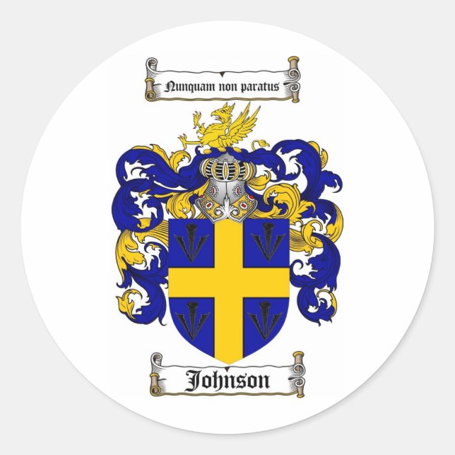 ADESIVO REDONDO JOHNSON FAMILY CREST - JOHNSON CASACO DE ARMAS (Frente)