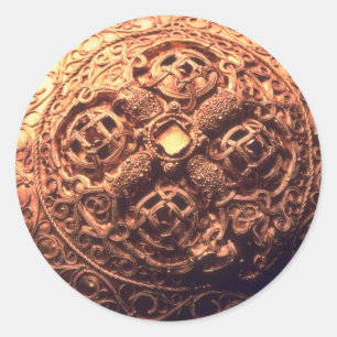 Adesivo Redondo Jóia do broche de Viking para pessoas ricas