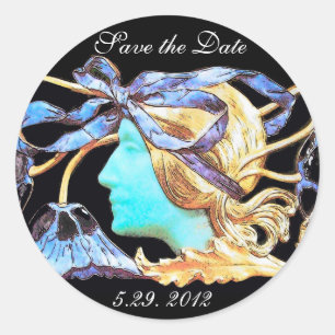 ADESIVO REDONDO JÓIA /LADY DA BELEZA DA MULHER ELEGANTE, ARCO