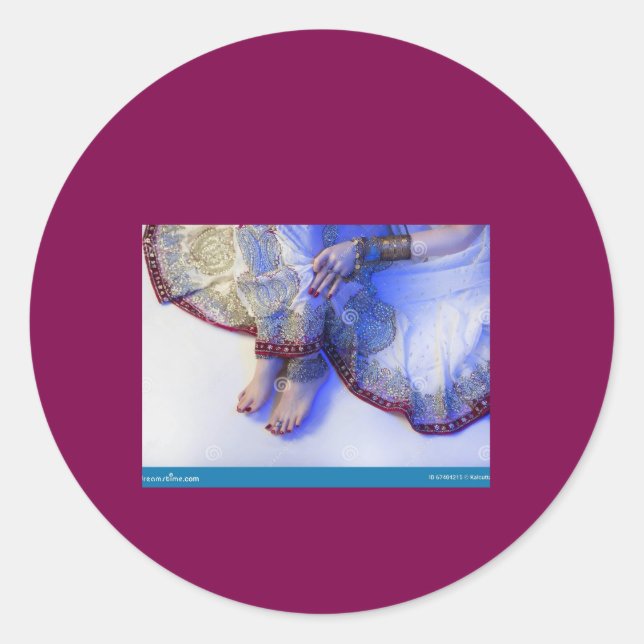 Adesivo Redondo Joias Orientais de Noiva (Frente)