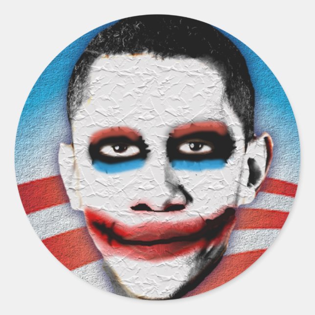 Adesivo Redondo Joker Obama (Frente)