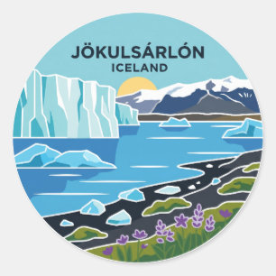 Adesivo Redondo Jökulsárlón Islândia