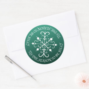 Adesivo Redondo Jolly Green Snowflake Stickers