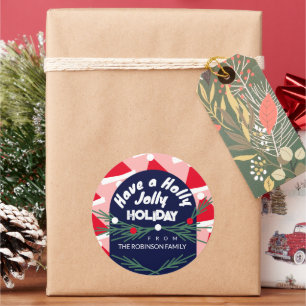 Adesivo Redondo Jolly Holiday Natal Santa Hat