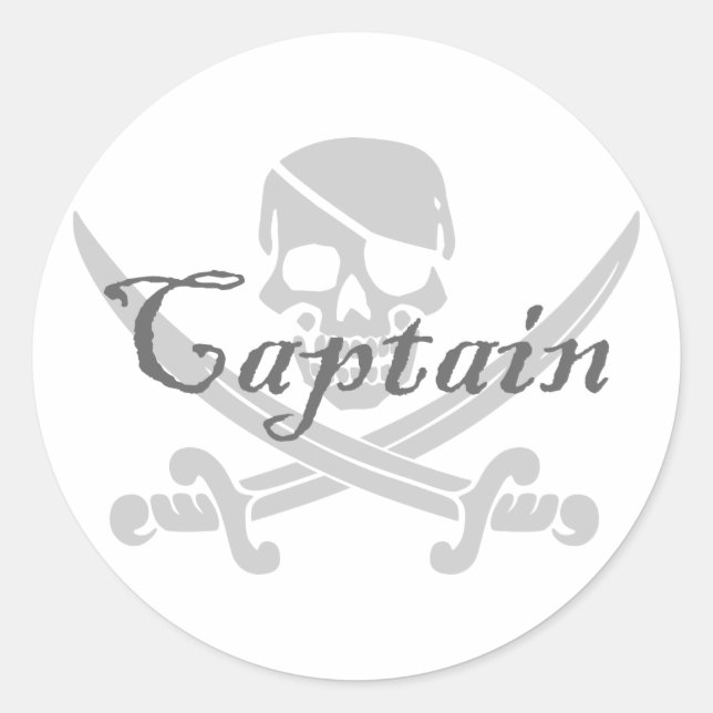 Adesivo Redondo Jolly Roger Capitão (Frente)
