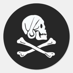 Adesivo Redondo Jolly Roger Henry All Pirate Flag