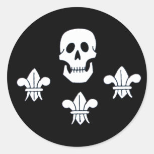 ADESIVO REDONDO JOLLY ROGER SKULL E TRÊS MENTIRAS FLAG