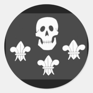 ADESIVO REDONDO JOLLY ROGER SKULL E TRÊS MENTIRAS FLAG