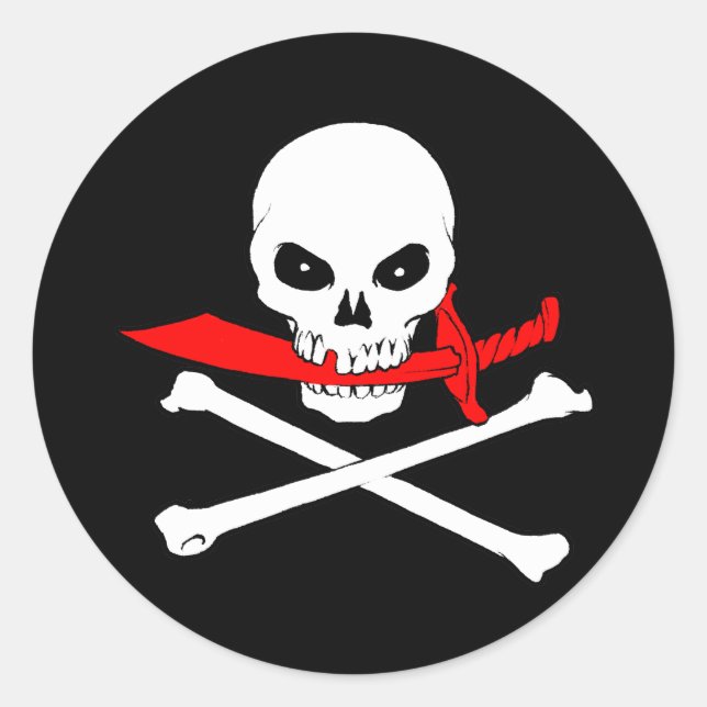Adesivo Redondo Jolly Roger Sticker (Frente)