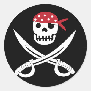 Adesivo Redondo Jolly Roger Stickers