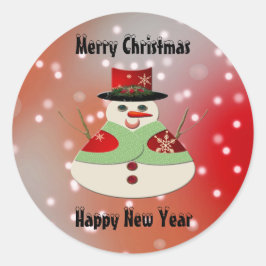 Adesivo Redondo Jolly Snowman Snowy Dreams