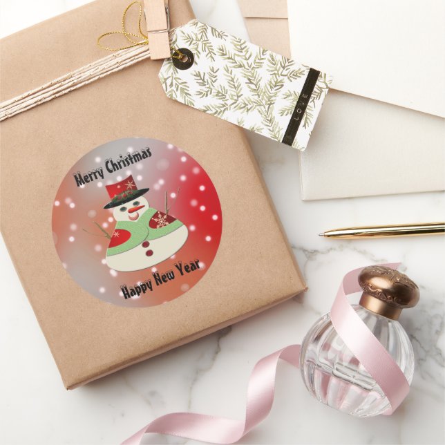 Adesivo Redondo Jolly Snowman Snowy Dreams (Presentear)