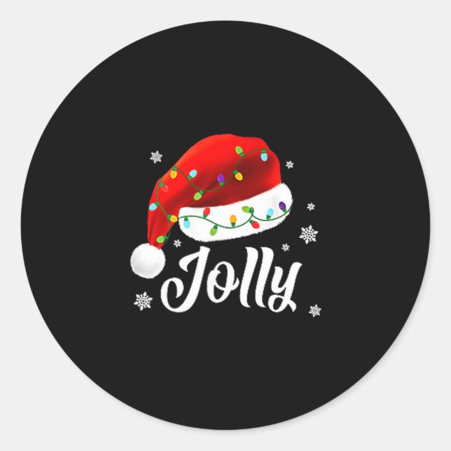 Adesivo Redondo Jolly Subtle Minimal Christmas Funny Holiday Party (Frente)