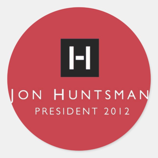 Adesivo Redondo Jon Huntsman 2012 Presidente (Frente)