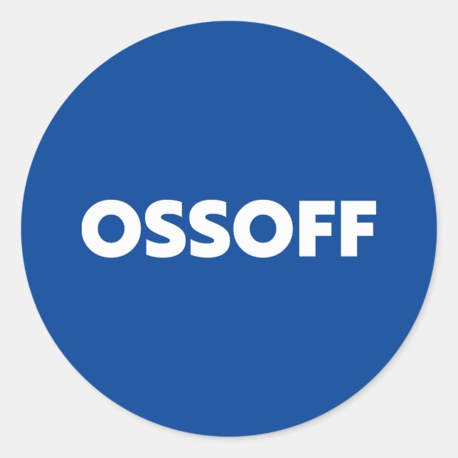 Adesivo Redondo Jon Ossoff Georgia Senado decolar azul branco (Frente)