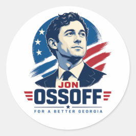 Adesivo Redondo Jon Ossoff para Governador | Por uma Geórgia Melho