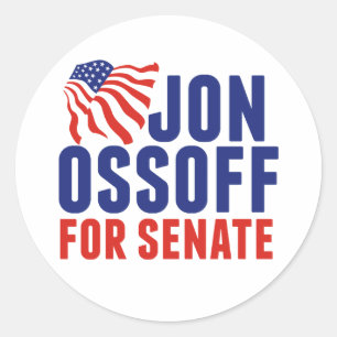 Adesivo Redondo Jon Ossoff para Senado Eleição 2026 Geórgia