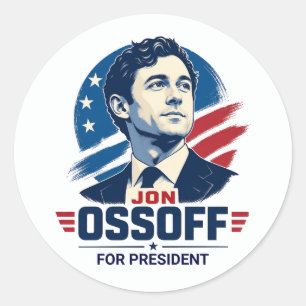 Adesivo Redondo Jon Ossoff Presidente 2028