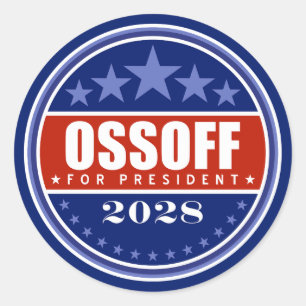 Adesivo Redondo Jon Ossoff Presidente 2028