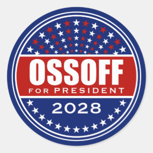 Adesivo Redondo Jon Ossoff Presidente 2028