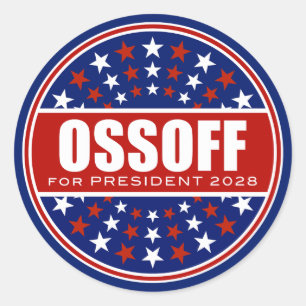 Adesivo Redondo Jon Ossoff Presidente 2028