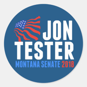 Adesivo Redondo Jon Tester para o Senado de Montana em 2018