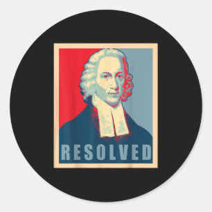 Adesivo Redondo Jonathan Edwards Resolveu Calvinista Reformado