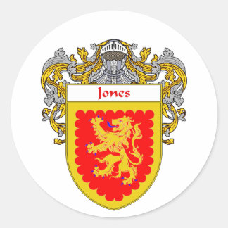 Adesivo Redondo Jones Casaco de Armas Irlandês (Mantled)