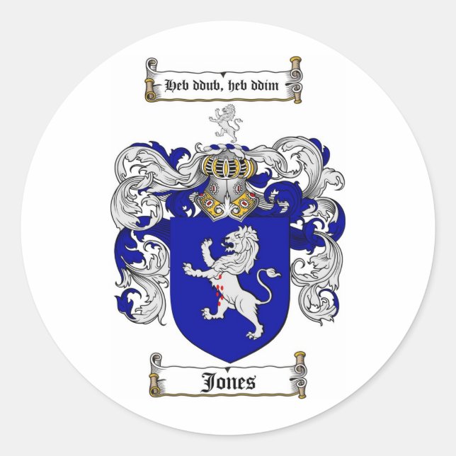 ADESIVO REDONDO JONES FAMILY CREST - JONES CASACO ARMS (Frente)