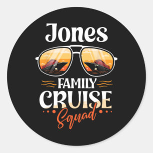 Adesivo Redondo Jones Family Cruise Squad Personalizado Jones Vaca