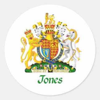 Adesivo Redondo Jones Shield do Reino Unido Excelente