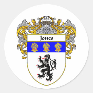 Adesivo Redondo Jones Welsh Casaco de Armas (Mantled)