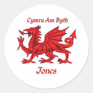 Adesivo Redondo Jones Welsh Dragon